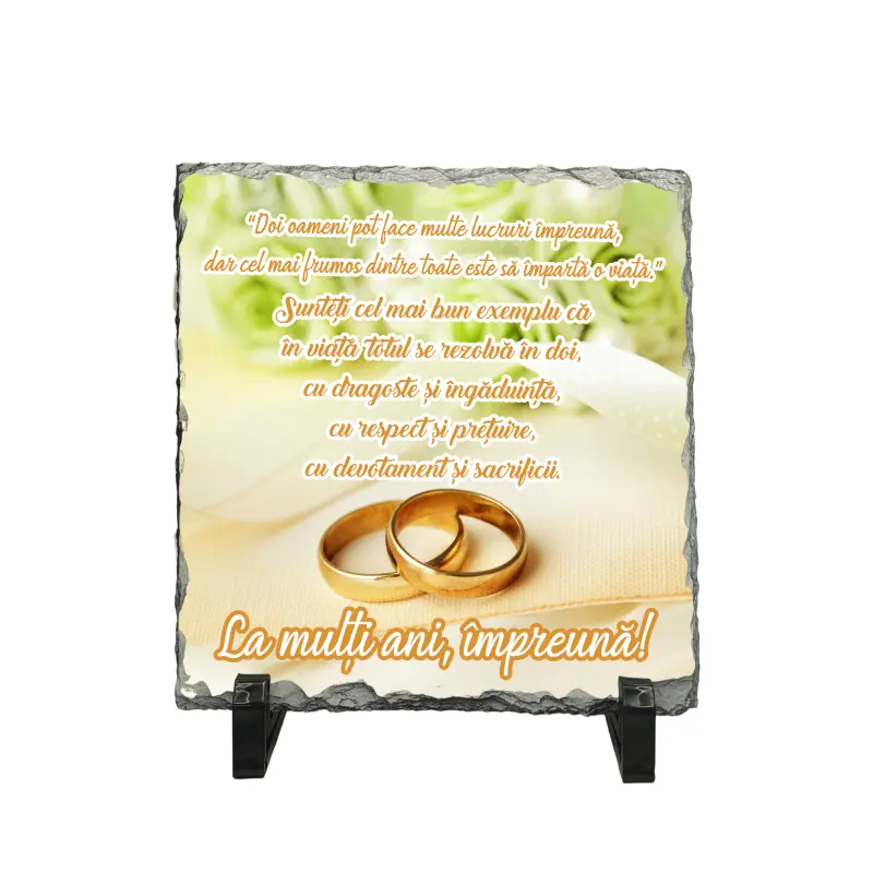 Doi oameni pot face multe lucruri... , piatra ardezie personalizata, cu mesaj model pa038